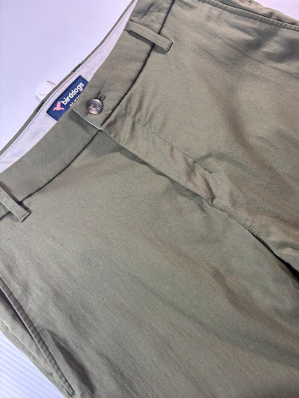Birddogs M Chino Pants Olive Green Flat Front Performance Stretch Size 32x30